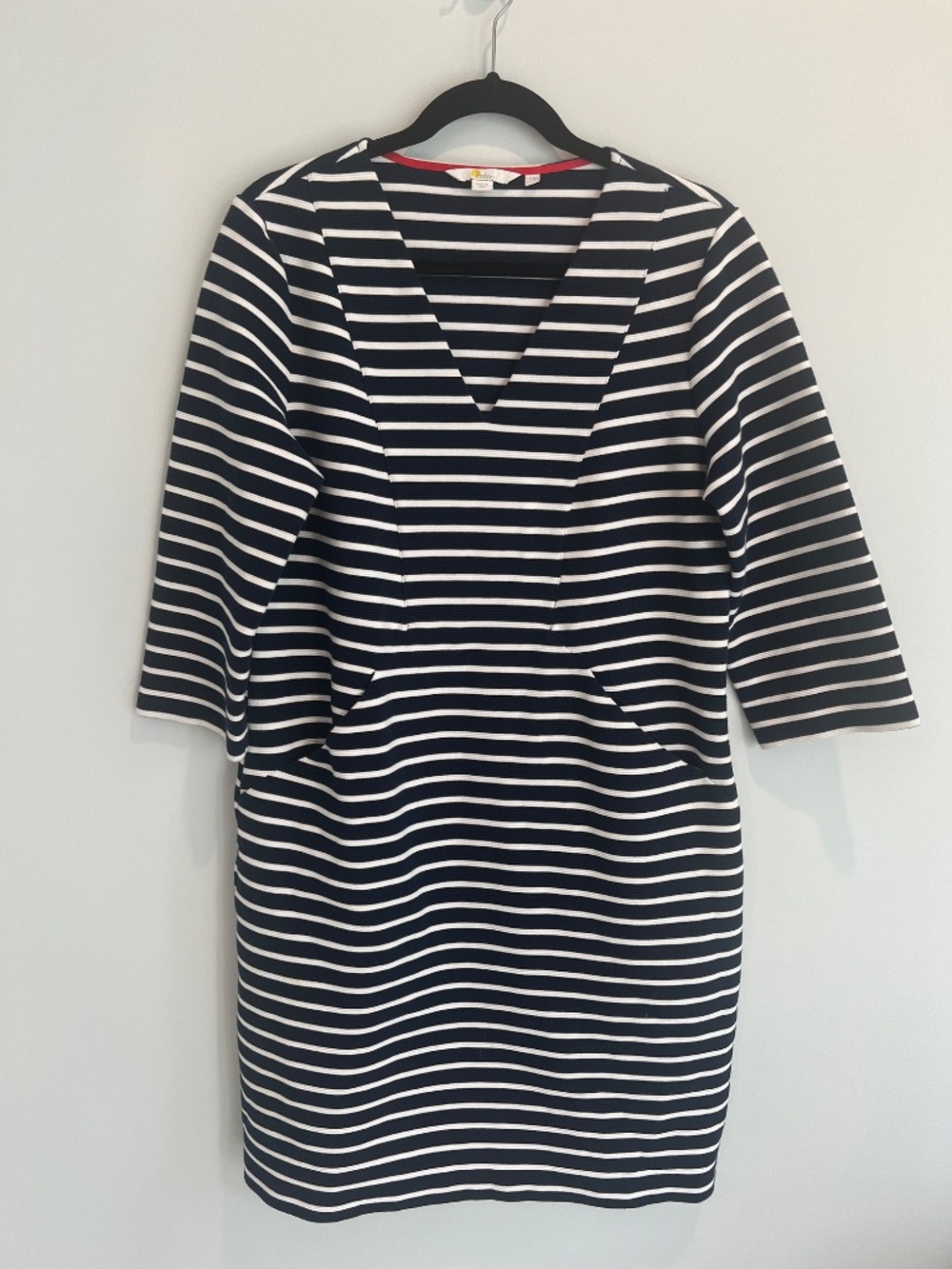 Boden Bronte Ottoman Striped Dress Navy White Size 12 EUC